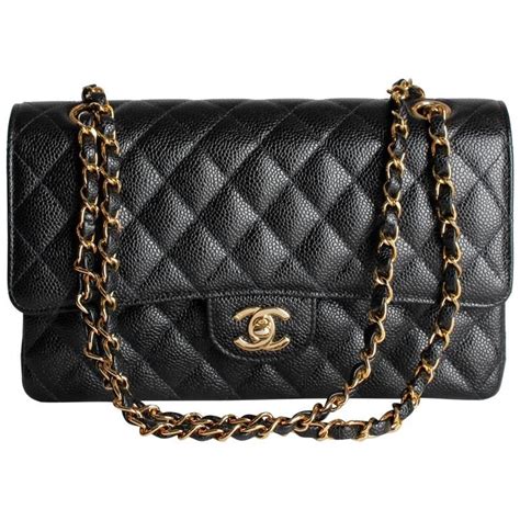 medium black chanel flap bag|original chanel classic flap bag.